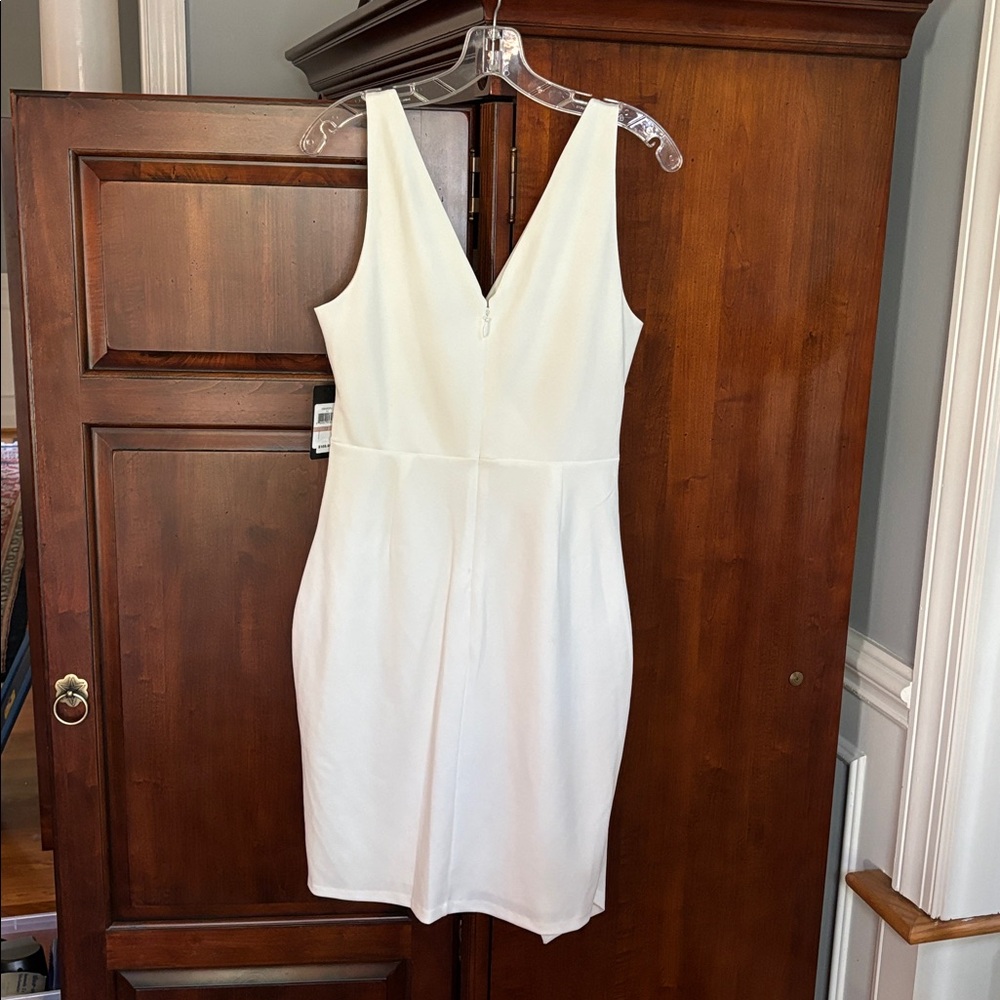 NWT GUESS Sleeveless V-Neck Drape Mini Dress - Picture 5 of 14
